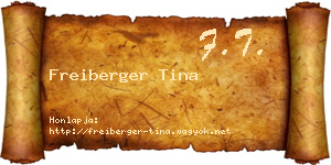 Freiberger Tina névjegykártya